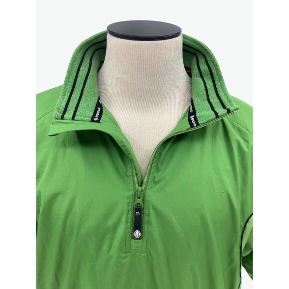 Sunice Green Half-Zip Short Sleeve Windbreaker Mens L Lightweight Golf Outerwear - Picture 2 of 9